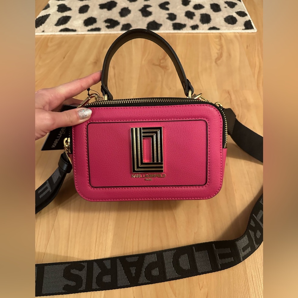 Karl Lagerfeld Pink Camera Crossbody Bag NWT